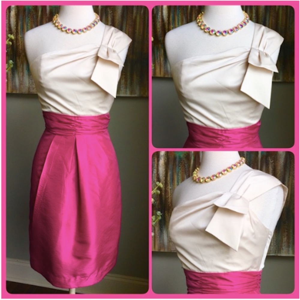 Max&Cleo One Shoulder in Raspberry -Cocktail dress